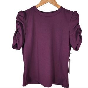 Haute Monde Young Contemporary NWT Purple Ruffle Sleeves Top Blouse Juniors L